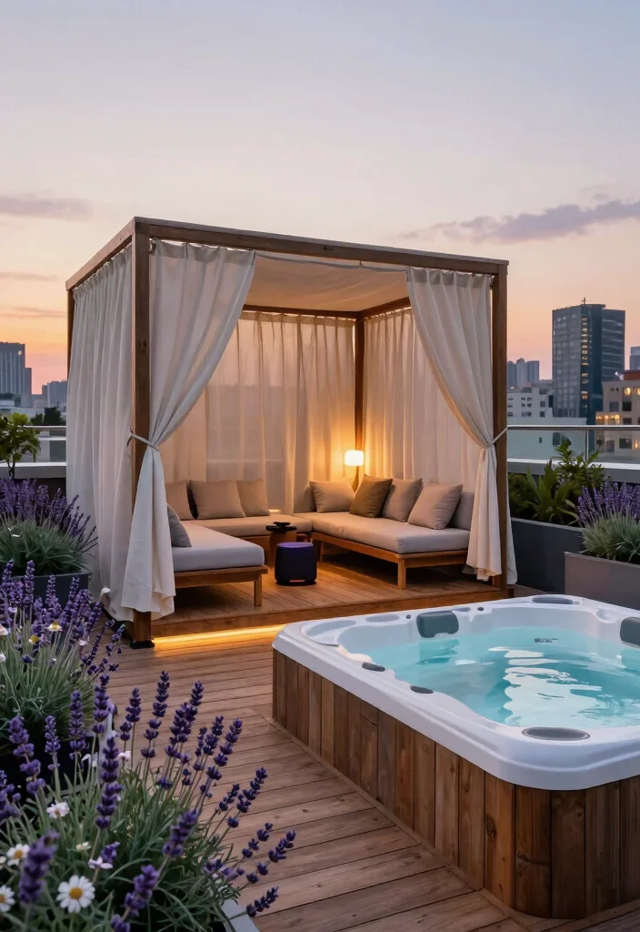 7 Luxury Hot Tub Rooftop Ideas for Urban Living 13 7 Luxury Hot Tub Rooftop Ideas for Urban Living 3. Rooftop Spa Escape 0