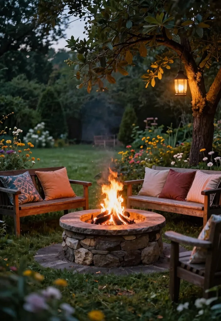 7 Relaxing Backyard Fire Pit Ideas with Cozy Lounge Areas 2. Rustic Stone Circle 0