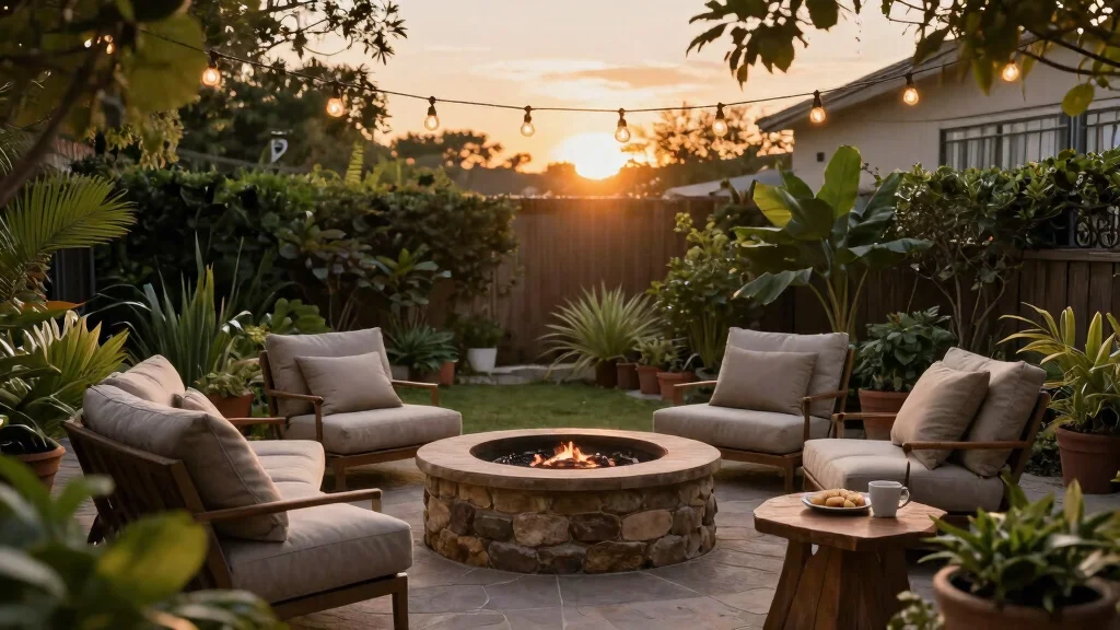 7 Relaxing Backyard Fire Pit Ideas with Cozy Lounge Areas