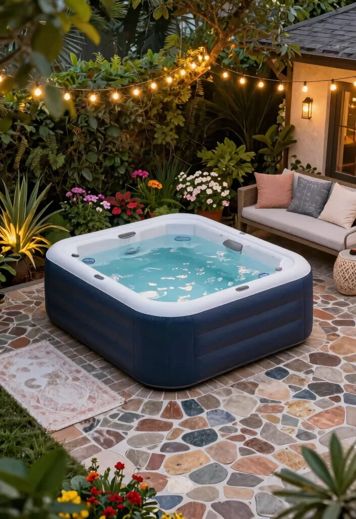 7 Safe Inflatable Hot Tub Deck Ideas for Stability 12 7 Safe Inflatable Hot Tub Deck Ideas for Stability 2. Paver Patios for Solid Ground 0