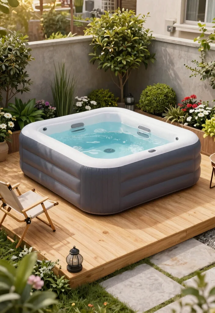 7 Safe Inflatable Hot Tub Deck Ideas for Stability 47 7 Safe Inflatable Hot Tub Deck Ideas for Stability 7. Compact Decks for Small Gardens 0
