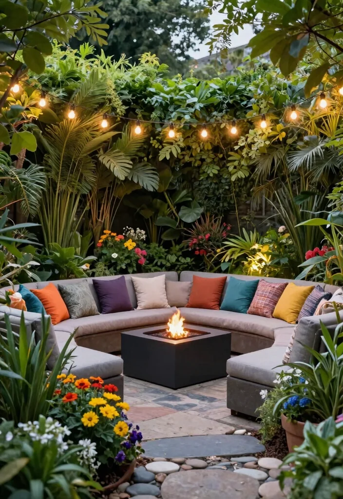 7 Sleek Square Fire Pit Ideas for a Modern Backyard 3. Cozy Corner Fire Pit 0