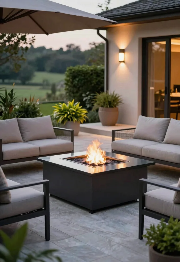 7 Sleek Square Fire Pit Ideas for a Modern Backyard 5. Elevated Fire Pit on a Deck 0