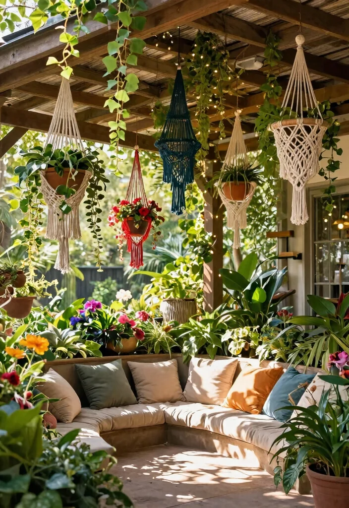 7 Space Saving Lean To Pavilion Ideas for Small Patios 3. Hanging Gardens Elevate Your Plants 0