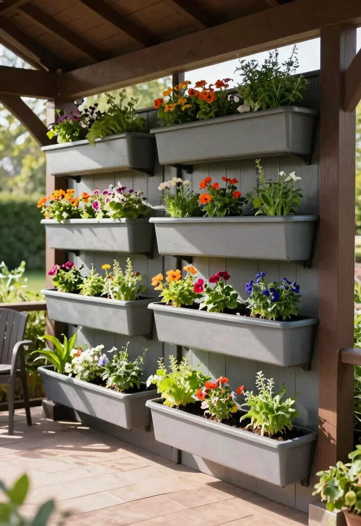 7 Space Saving Lean To Pavilion Ideas for Small Patios 4. Vertical Planter Boxes Boundless Beauty 0