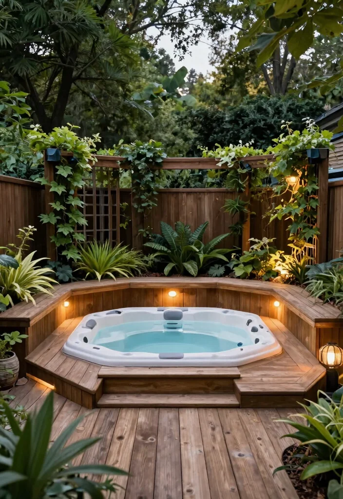 7 Timeless Cedar Hot Tub Ideas for a Natural Look 1 7 Timeless Cedar Hot Tub Ideas for a Natural Look 1. Elevated Cedar Decking Surround 0