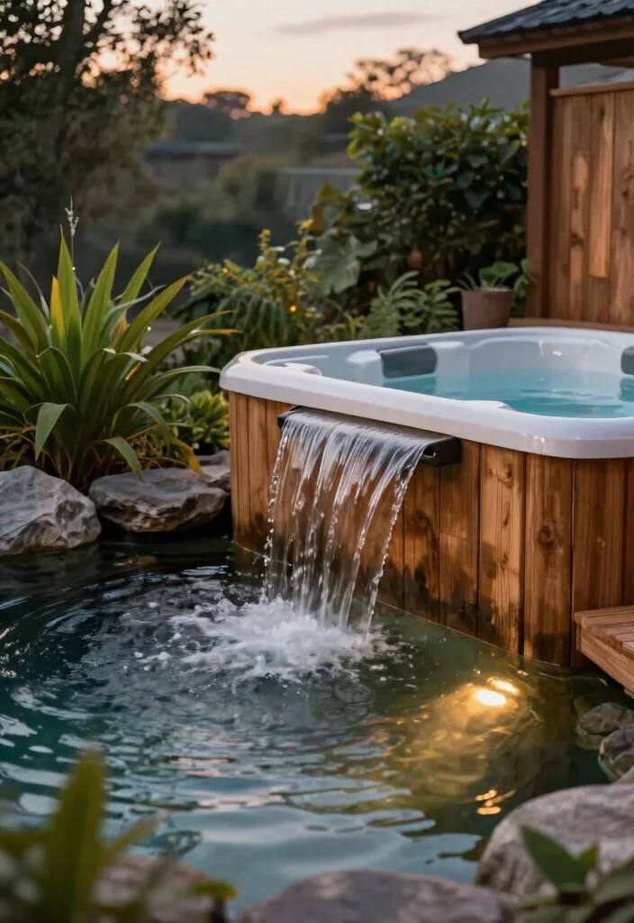 7 Timeless Cedar Hot Tub Ideas for a Natural Look 34 7 Timeless Cedar Hot Tub Ideas for a Natural Look 4. Integrated Water Features 0