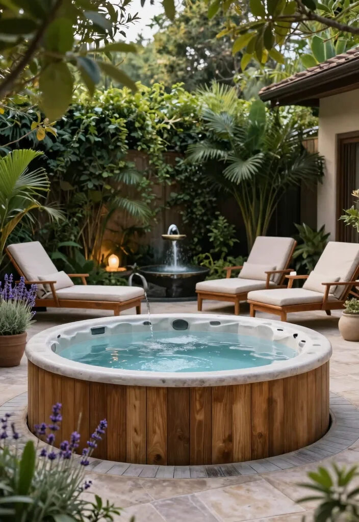 7 Ultimate Patio Ideas with Fire Pit and Hot Tub Duo 6. Spa like Serenity 0