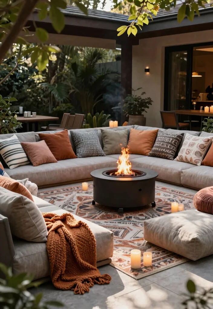 7 Under Deck Patio Ideas for Walkout Basements with Hot Tubs 1. Cozy Lounge with Soft Textiles 0
