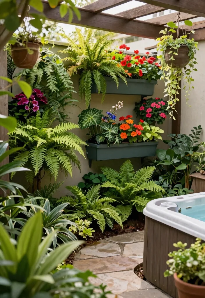 7 Under Deck Patio Ideas for Walkout Basements with Hot Tubs 2. Lush Under Deck Gardens 0