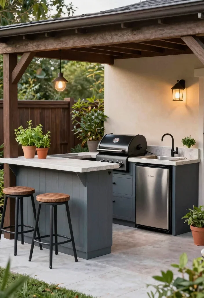 7 Under Deck Patio Ideas for Walkout Basements with Hot Tubs 3. Functional Outdoor Kitchenette 0
