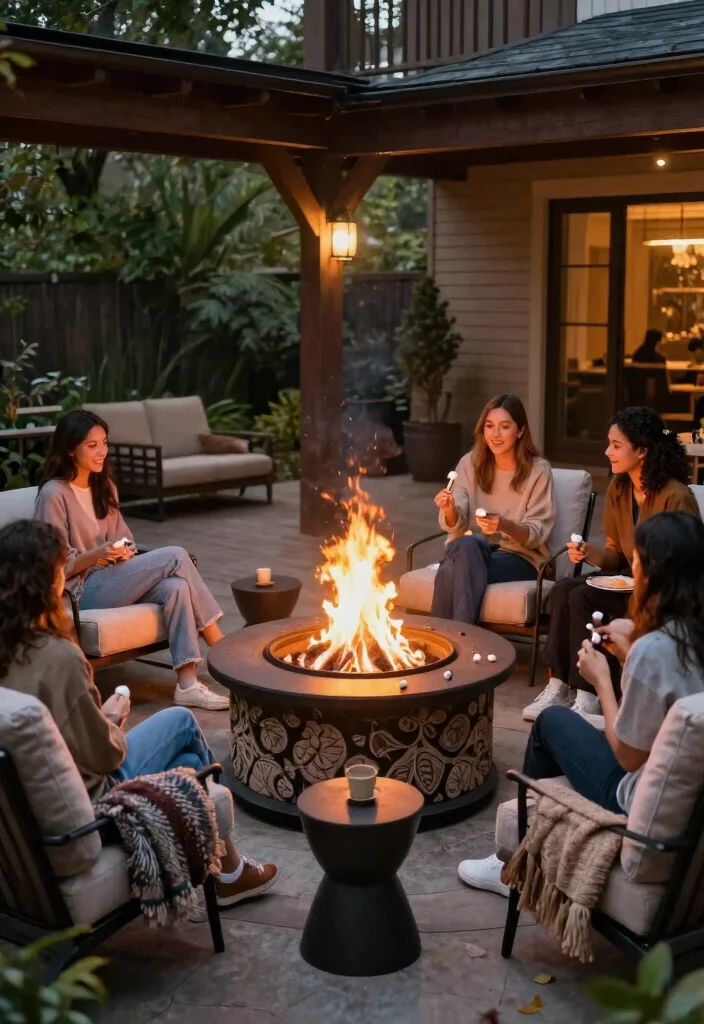 7 Under Deck Patio Ideas for Walkout Basements with Hot Tubs 5. Outdoor Fire Pit for Chilly Evenings 0