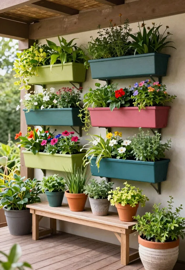 7 Under Deck Patio Ideas for Walkout Basements with Hot Tubs 6. Creative Vertical Garden Planters 0