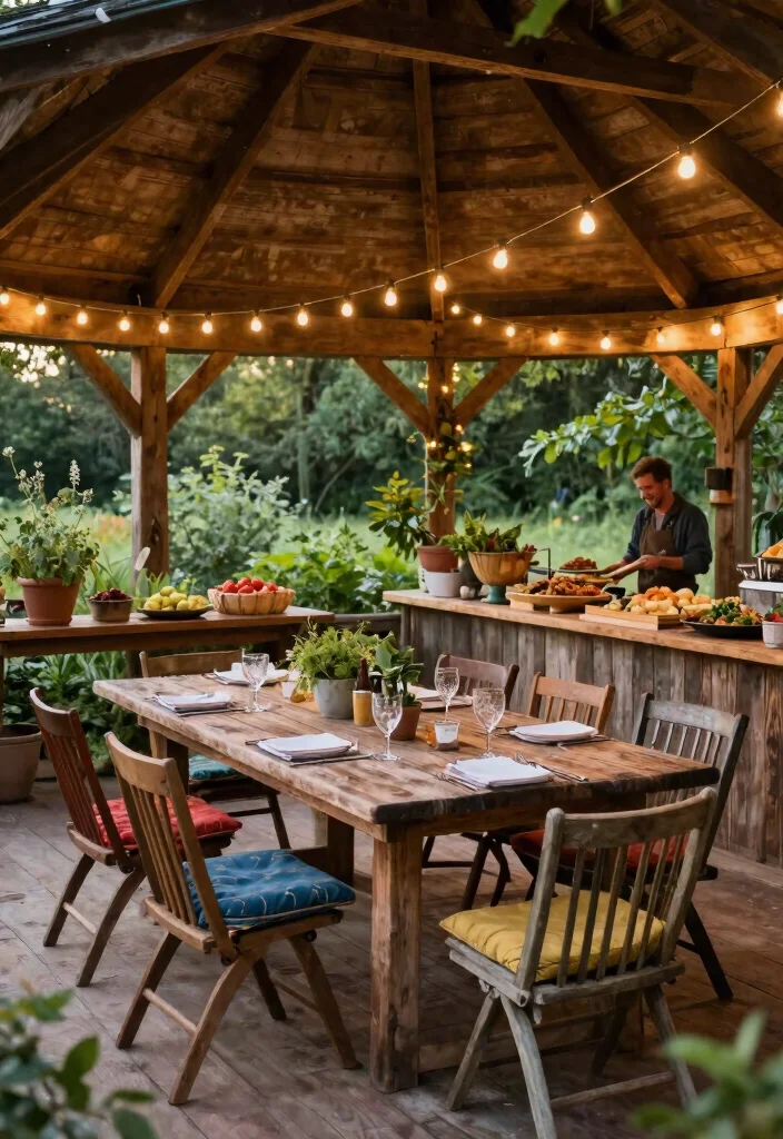 7 Unique Grain Bin Gazebo Ideas for a Farmhouse Look 3. Rustic Outdoor Dining 0