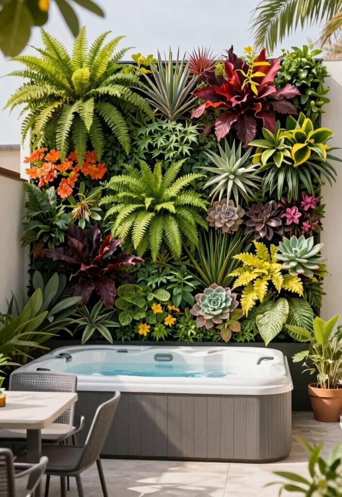 7 Unique Hot Tub Wall Ideas for Privacy & Wind Protection 12 7 Unique Hot Tub Wall Ideas for Privacy Wind Protection 2. Lush Green Living Wall 0