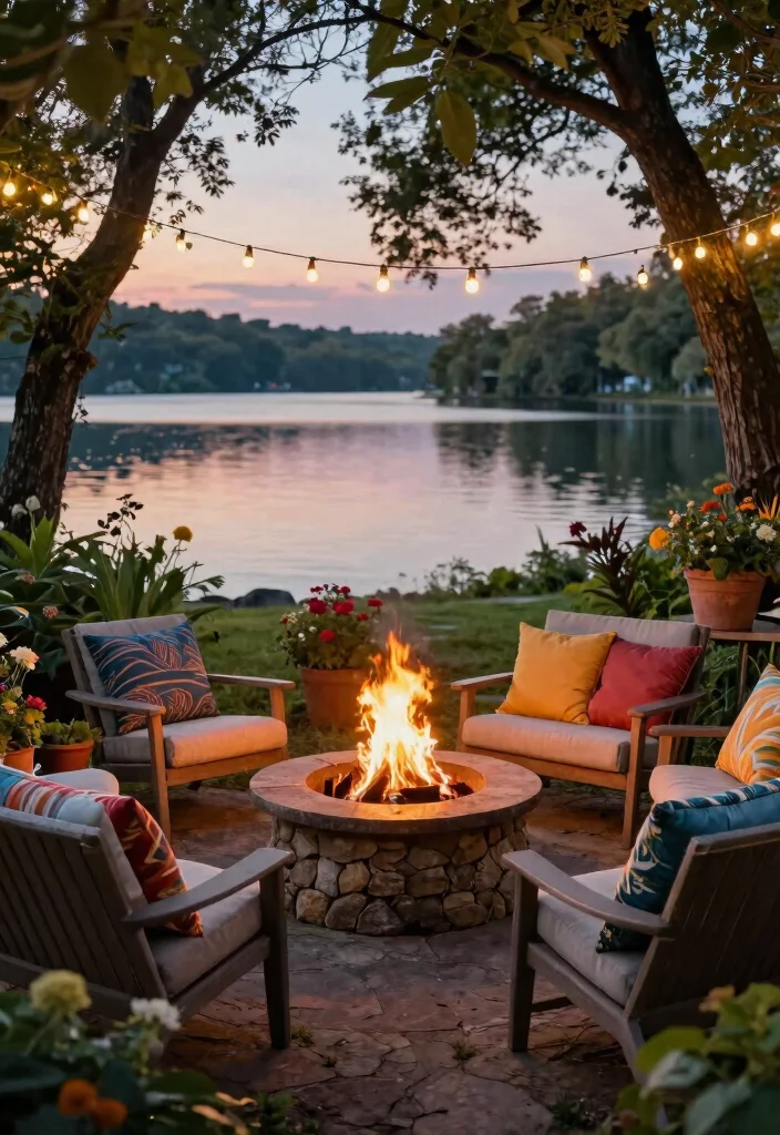 8 Breathtaking Lakeside Fire Pit Ideas for Summer Nights 1. Cozy Corner Fire Pit 0