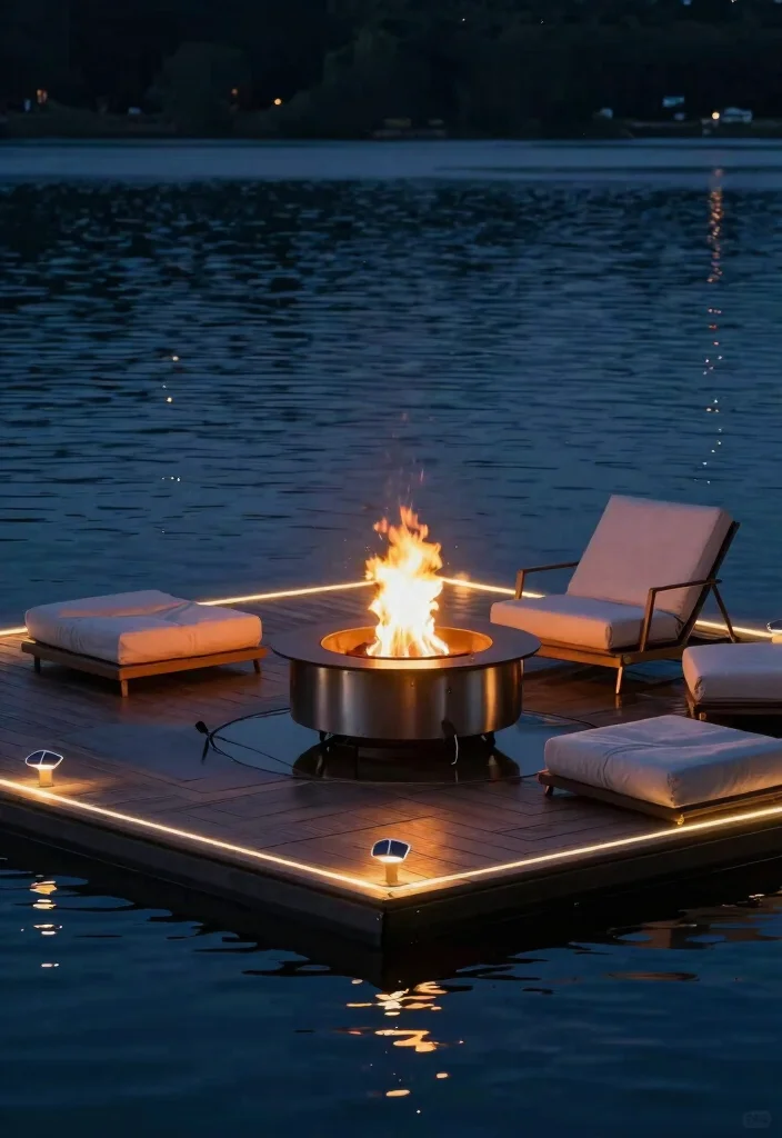 8 Breathtaking Lakeside Fire Pit Ideas for Summer Nights 2. Floating Fire Pit 0