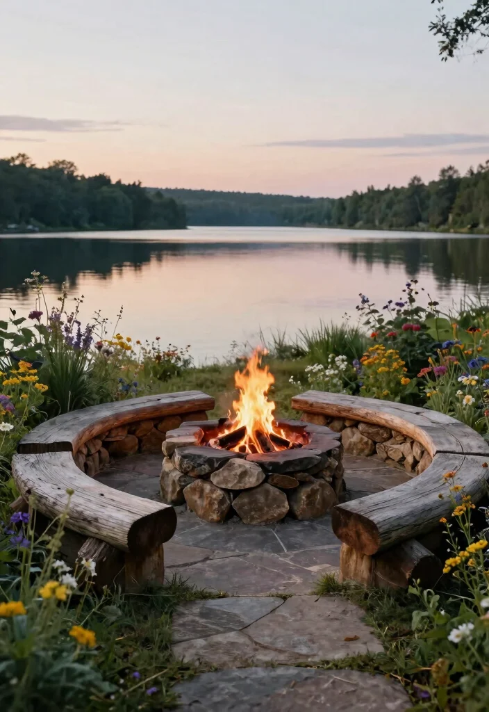 8 Breathtaking Lakeside Fire Pit Ideas for Summer Nights 3. Rustic Stone Fire Pit 0
