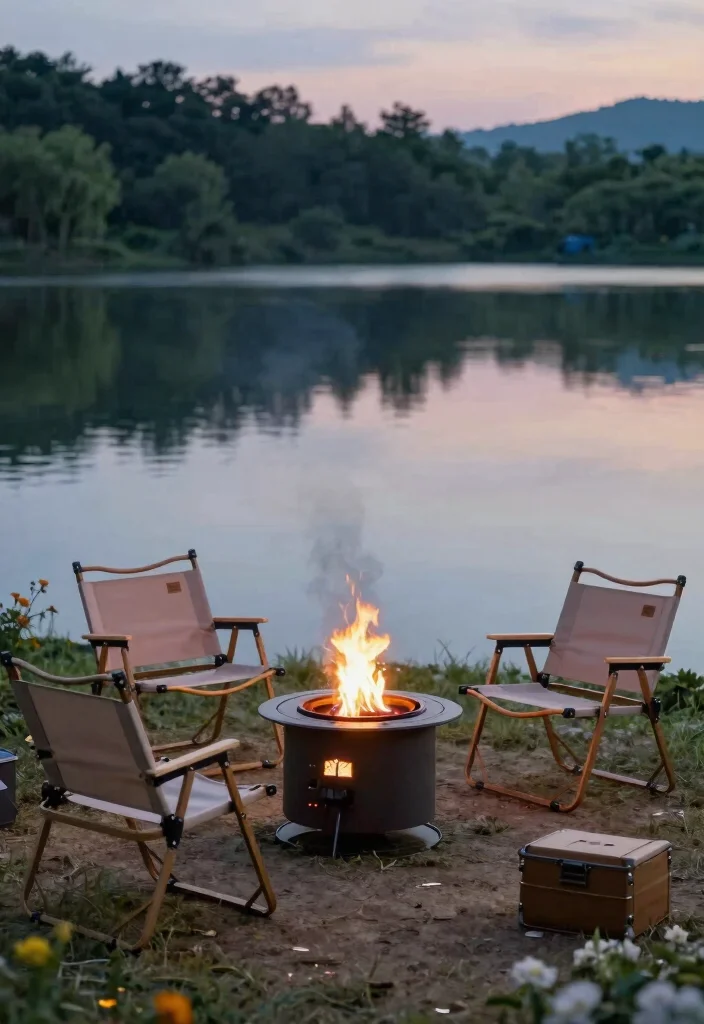 8 Breathtaking Lakeside Fire Pit Ideas for Summer Nights 7. Portable Fire Pit 0