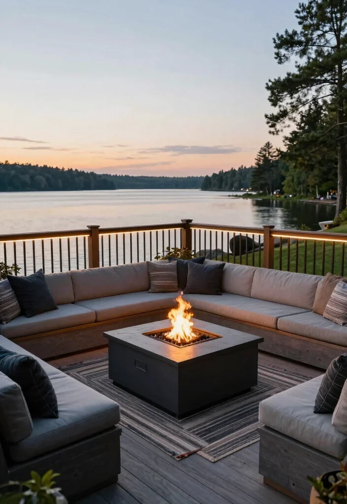8 Breathtaking Lakeside Fire Pit Ideas for Summer Nights 8. Elevated Fire Pit Deck 0