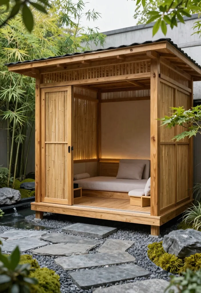 8 Chic Hot Tub Cabana Ideas for a Resort Experience 5. Zen Garden Retreat 0