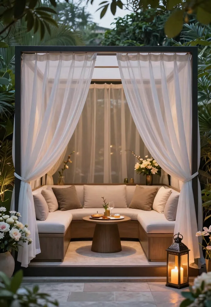 8 Chic Hot Tub Cabana Ideas for a Resort Experience 6. Elegant Canopy Cabana 0