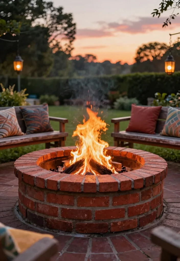 8 Classic Brick Fire Pit Ideas Cheap Easy DIY 1. Simple Circular Brick Fire Pit 0