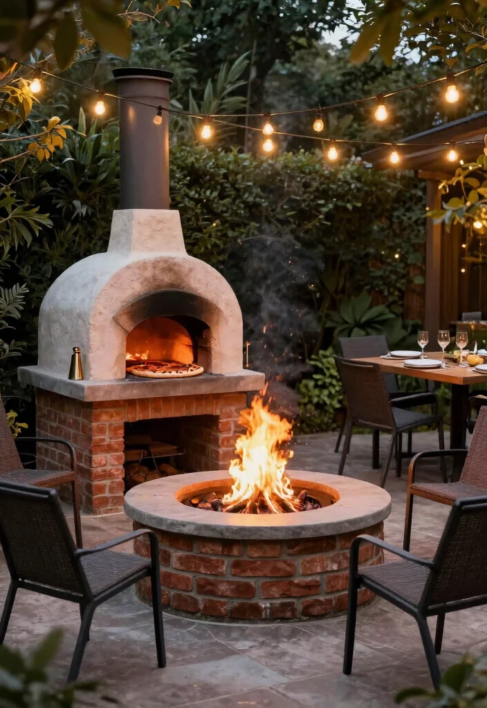 8 Classic Brick Fire Pit Ideas Cheap Easy DIY 3. Pizza Oven Fire Pit Combo 0
