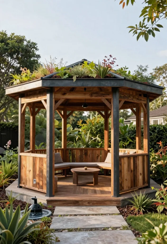8 Classic Octagon Gazebo Ideas Backyard Lovers Want 37 8 Classic Octagon Gazebo Ideas Backyard Lovers Want 7. Gazebo with Sustainable Materials 0