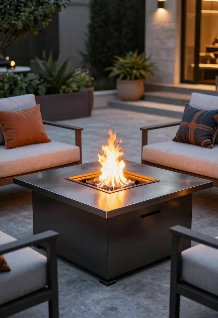 8 Contemporary Square Fire Pit Ideas Backyard Lovers Will Obsess Over 4. Stylish Propane Square Fire Pit 0