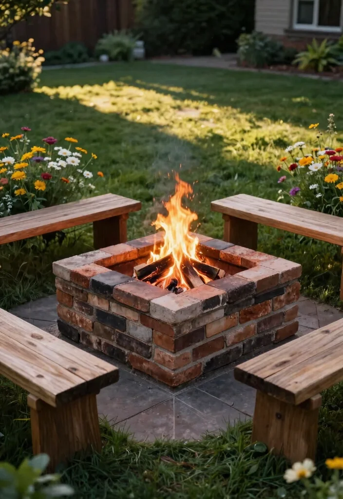 8 Contemporary Square Fire Pit Ideas Backyard Lovers Will Obsess Over 5. DIY Brick Square Fire Pit 0