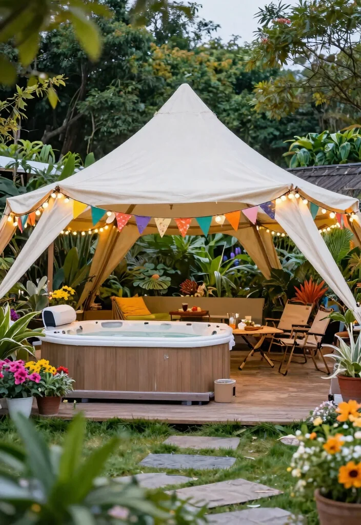 8 Cool Hot Tub Shade Ideas to Protect Your Skin 6. Outdoor Canopy Tents 0