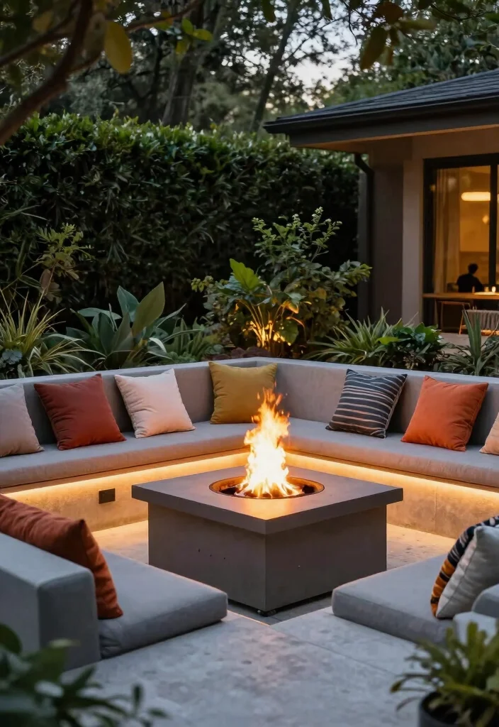 8 Cozy Fire Pit Seating Ideas for Large Groups 48 8 Cozy Fire Pit Seating Ideas for Large Groups 8. Fire Pit with Integrated Seating 0