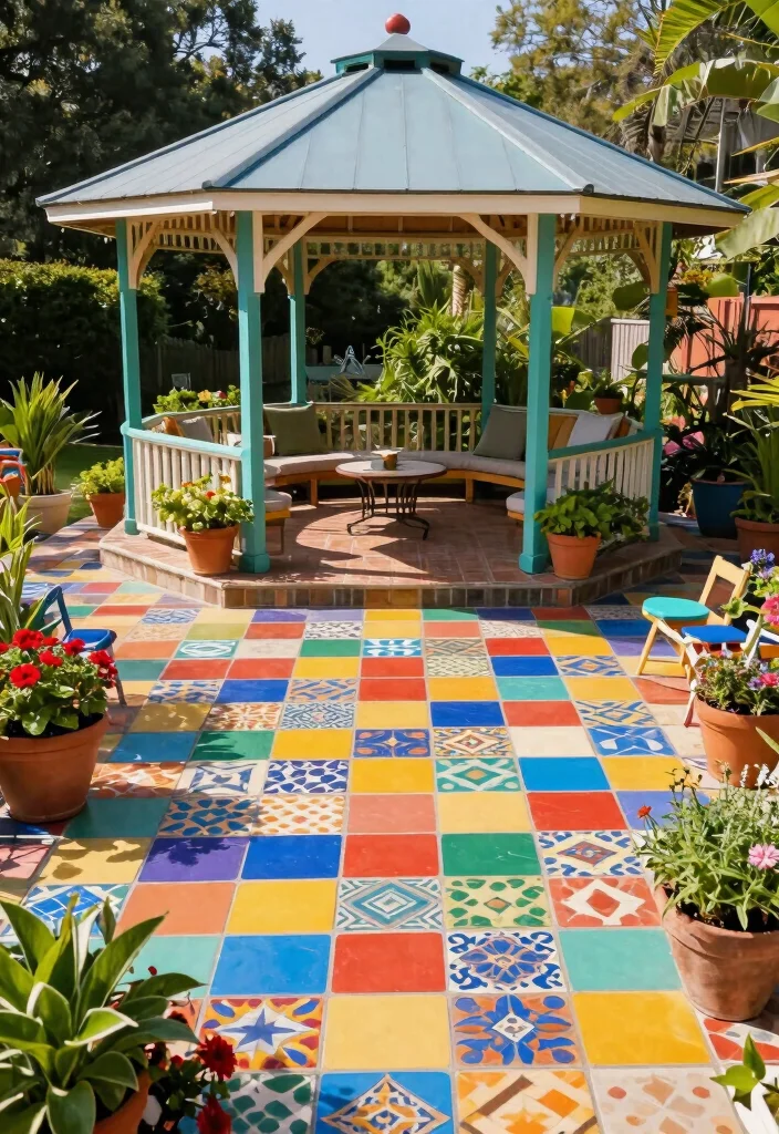 8 Durable Gazebo Platform Ideas from Wood to Stone 7. Interlocking Tiles Quick and Versatile Solutions 0