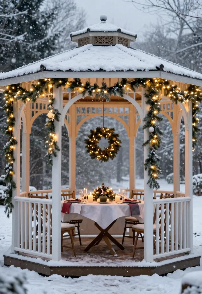 8 Private Closed In Gazebo Ideas for Winter Use 24 8 Private Closed In Gazebo Ideas for Winter Use 4. Winter Holiday Decor 0