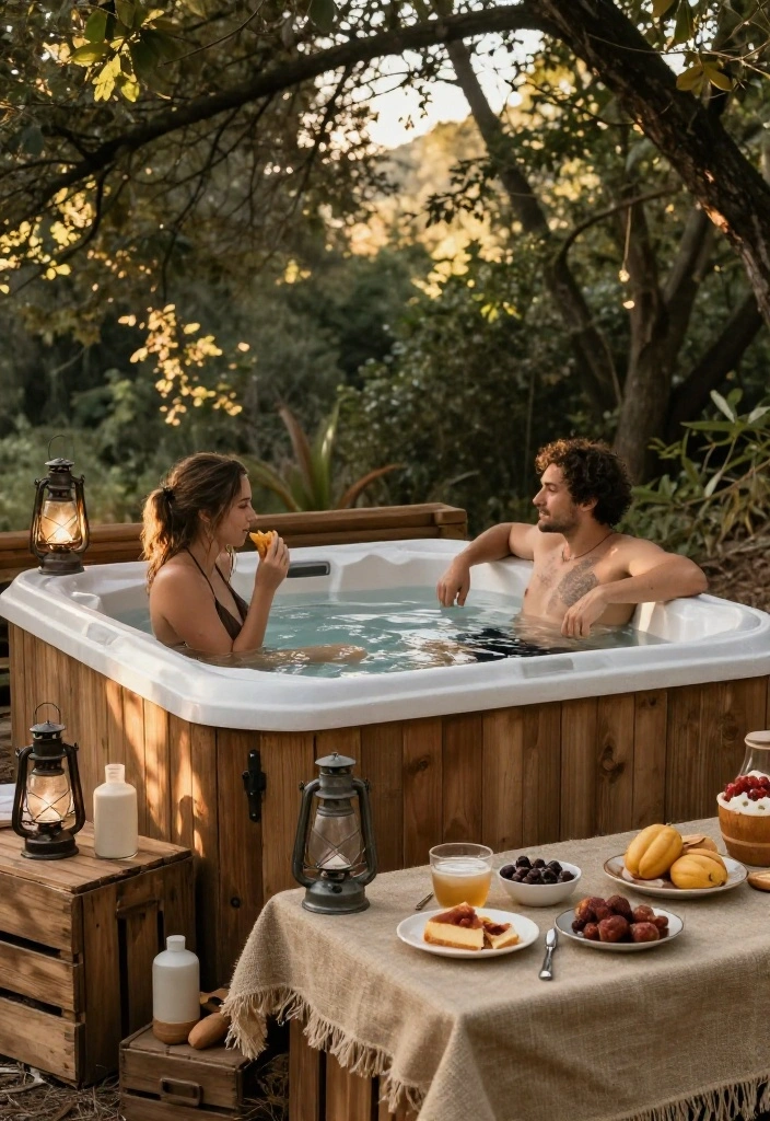 8 Romantic Hot Tub Photoshoot Ideas for Couples 3. Rustic Charm 0