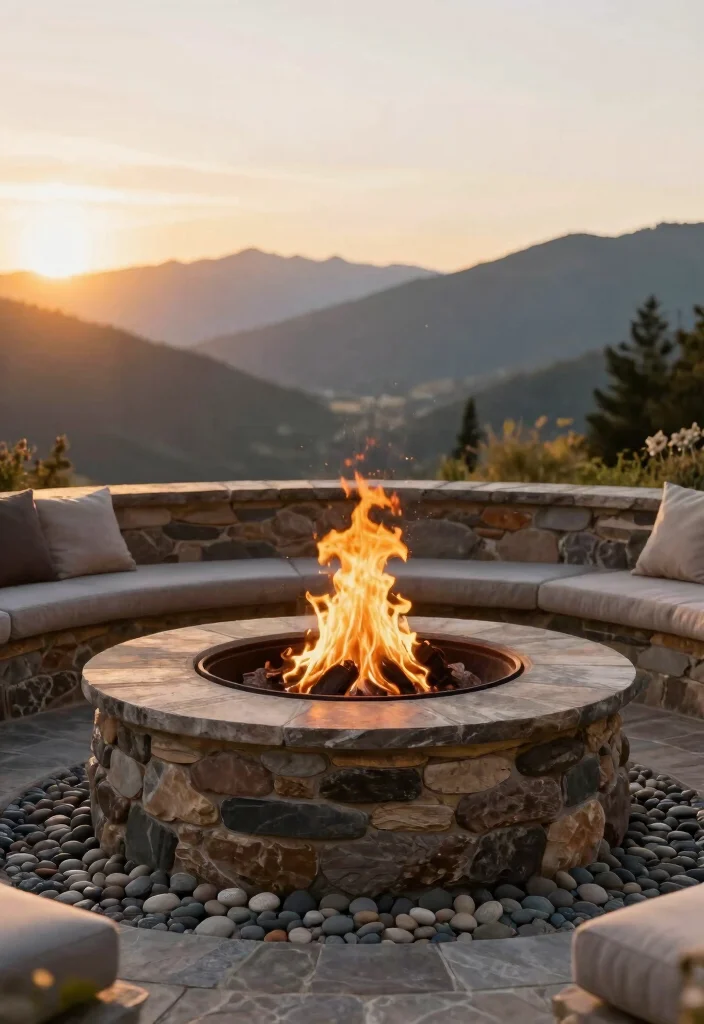 8 Rustic Rock Fire Pit Concepts for a Mountain Home Vibe 5. Elevated Stone Fire Pit 0