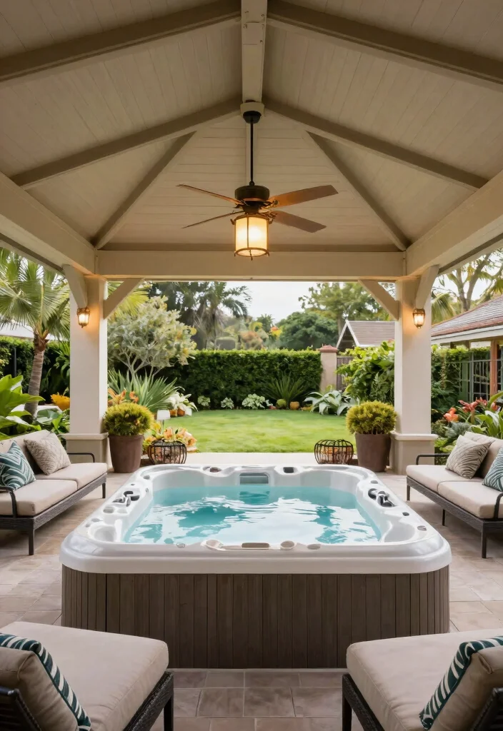 8 Shielding Hot Tub Canopy Ideas for Sun & Rain 47 8 Shielding Hot Tub Canopy Ideas for Sun Rain 7. Outdoor Pavilion 0