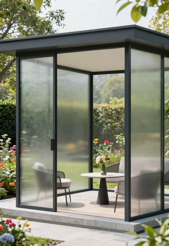 8 Stylish Gazebo Side Panel Ideas for Sun & Privacy 23 8 Stylish Gazebo Side Panel Ideas for Sun Privacy 3. Glass Panels for Modern Elegance 0