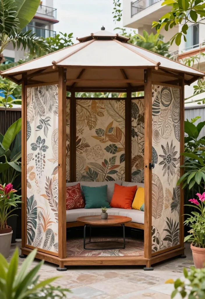 8 Stylish Gazebo Side Panel Ideas for Sun & Privacy 34 8 Stylish Gazebo Side Panel Ideas for Sun Privacy 4. Folding Screens for Versatile Privacy 0