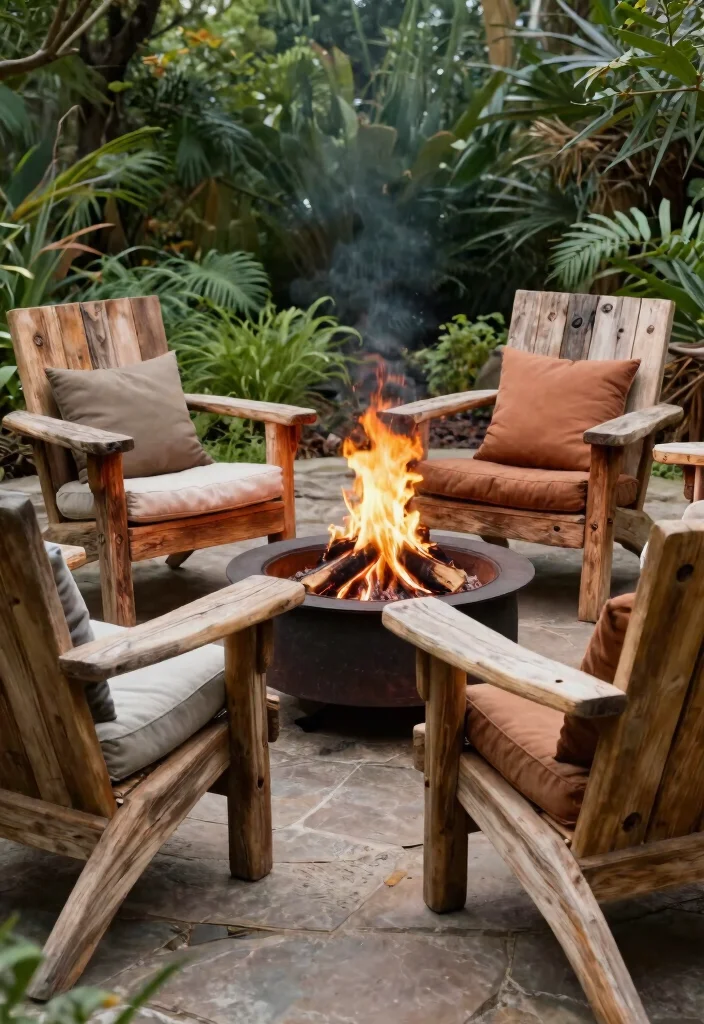 8 Trendy Fire Pit Chair Ideas for Maximum Relaxation 1. Reclaimed Wood Chairs 0