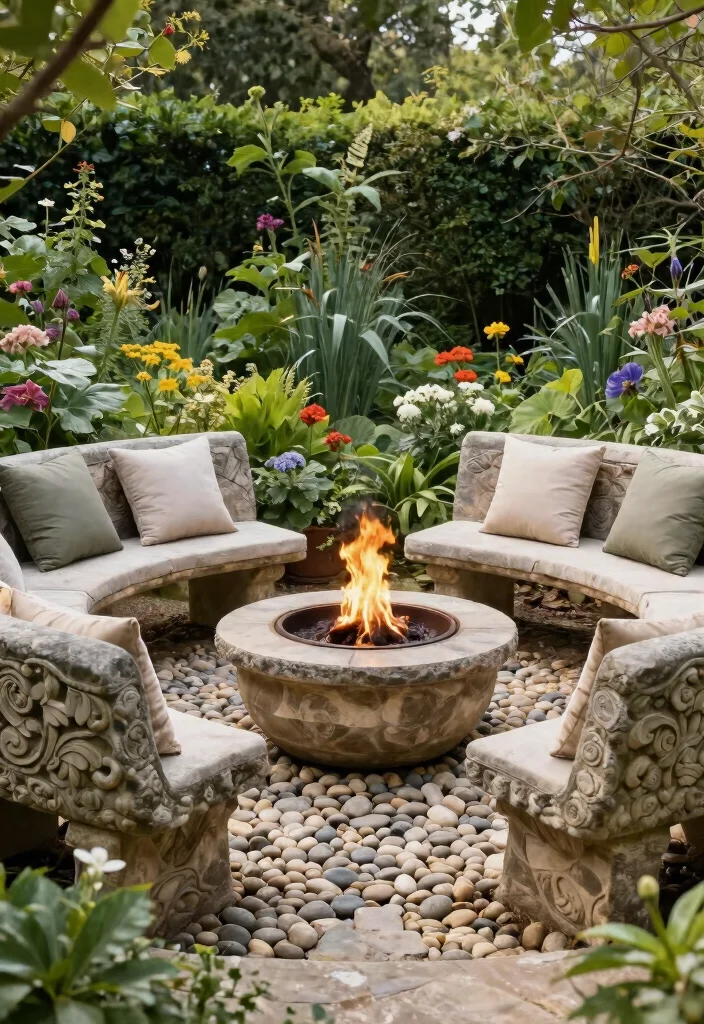 8 Trendy Fire Pit Chair Ideas for Maximum Relaxation 4. Natural Stone Benches 0
