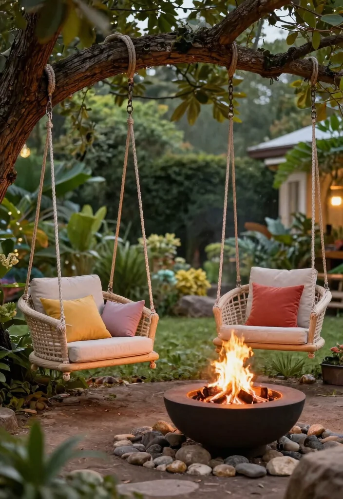 8 Trendy Fire Pit Chair Ideas for Maximum Relaxation 5. Eco friendly Swing Chairs 0