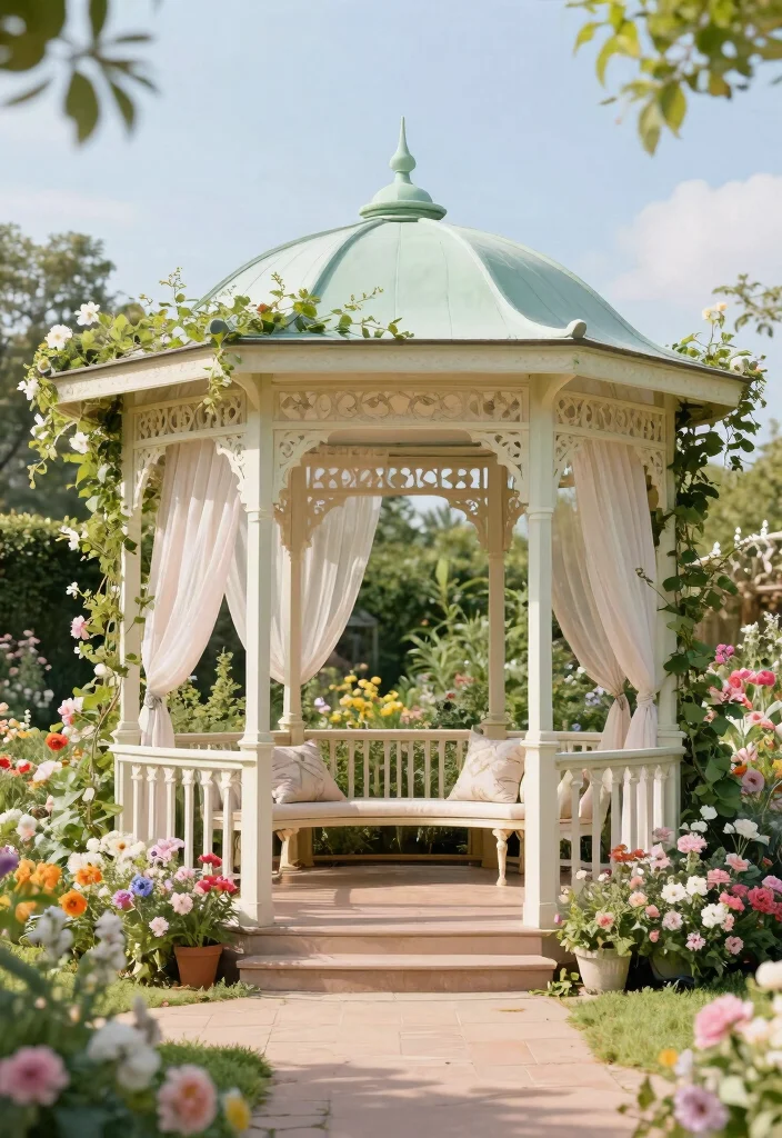 8 Welcoming Front Porch Gazebo Ideas for Curb Appeal 3. Elegant Garden Gazebo 0