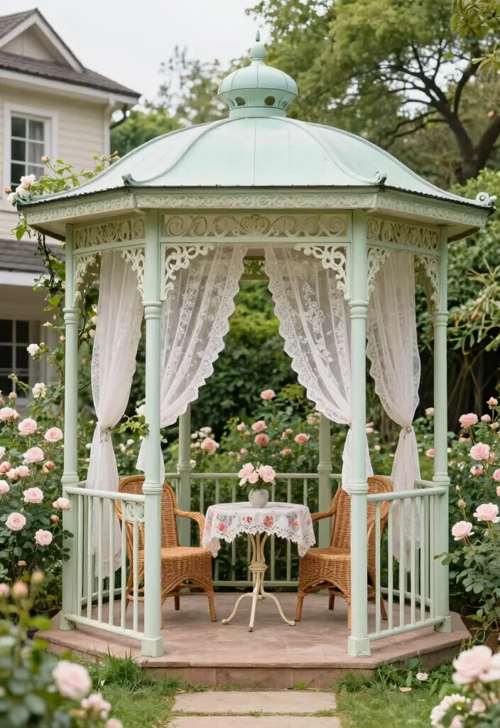 8 Welcoming Front Porch Gazebo Ideas for Curb Appeal 5. Vintage Inspired Gazebo 0