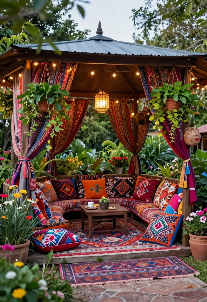 8 Welcoming Front Porch Gazebo Ideas for Curb Appeal 6. Bohemian Style Gazebo 0