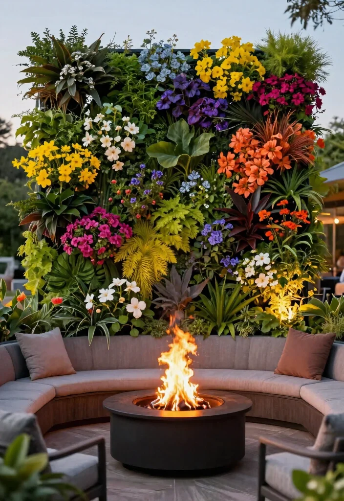8 Wild Bon Fire Pit Ideas for Huge Backyard Parties 7. Fire Pit with Vertical Garden 0
