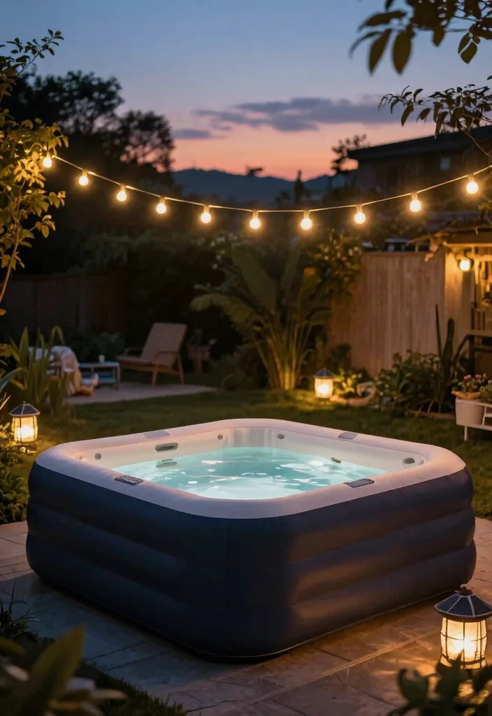11 Best DIY Inflatable Hot Tub Surround Ideas to Try 5. Ambient Lighting Ideas