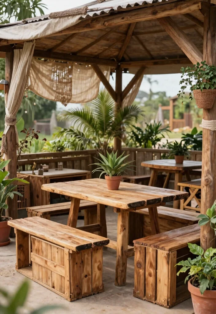 9 Chic Boho Gazebo Ideas for a Relaxed Zen Vibe 4. Rustic Wooden Accents 0