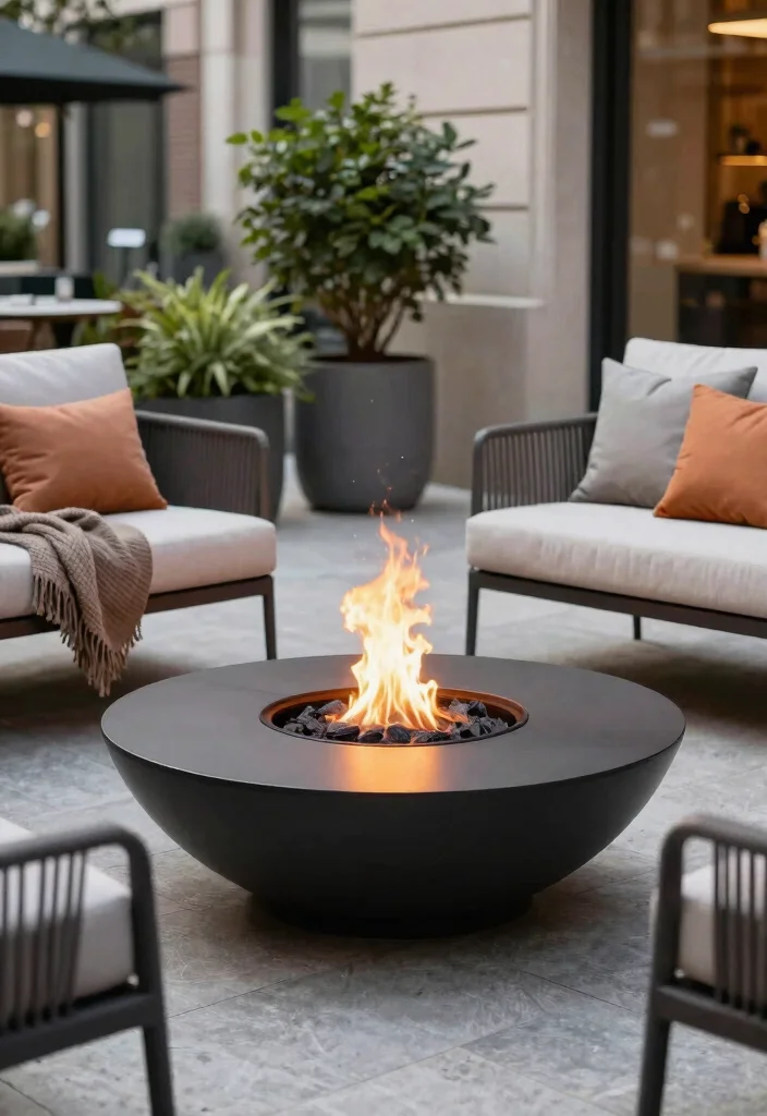 9 Chic Patio Fire Pit Ideas to Create a Warm Gathering Spot 5. Modern Fire Bowl 0